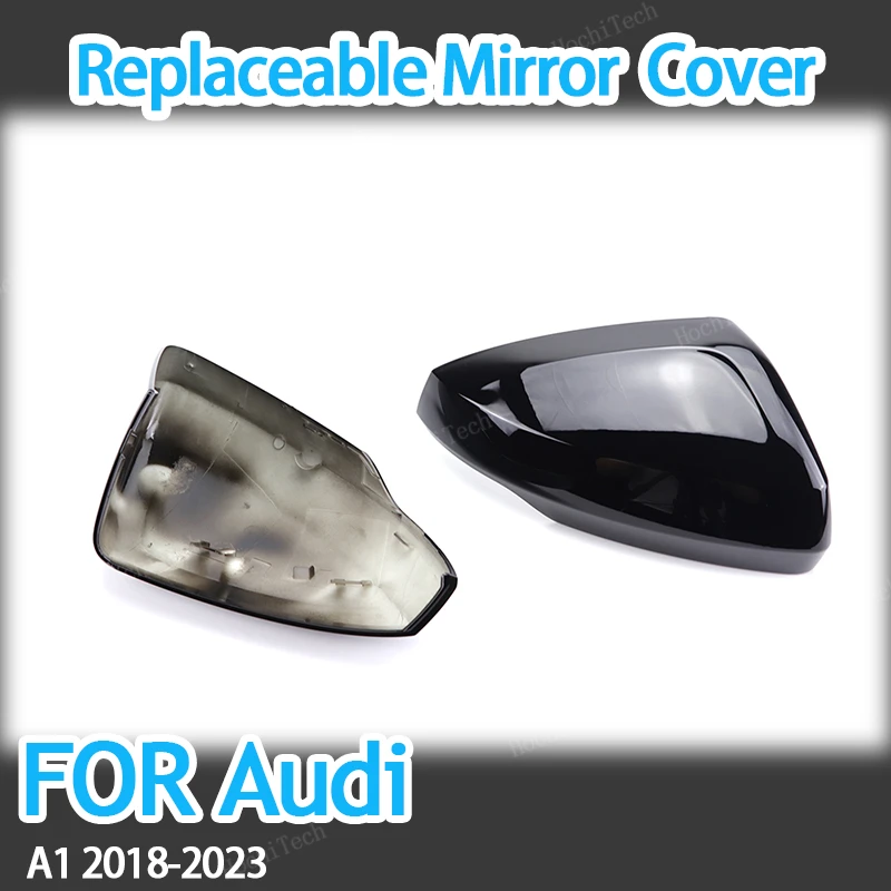 Carbon Fiber Style Black Side Mirror cover Caps for  Audi A1 A 1 GB Sportback Citycarver Allstreet 2018-2023