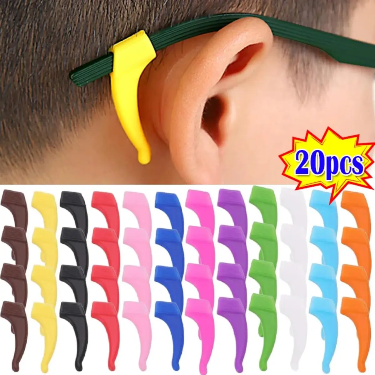 

10/20pcs Anti-slip Silicone Ear Grip Glasses Eyeglasses Leg Ear Hook Stopper Bracket Fastener Accessories Eyewear Holder Temple