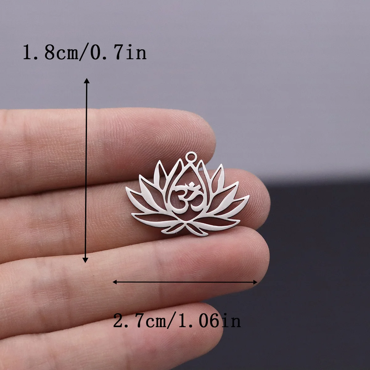 3pcs Lotus Flower Om Stainless Steel Connector Pendant Charms For Jewelry Making Amulet Necklace Bracelets DIY Accessories