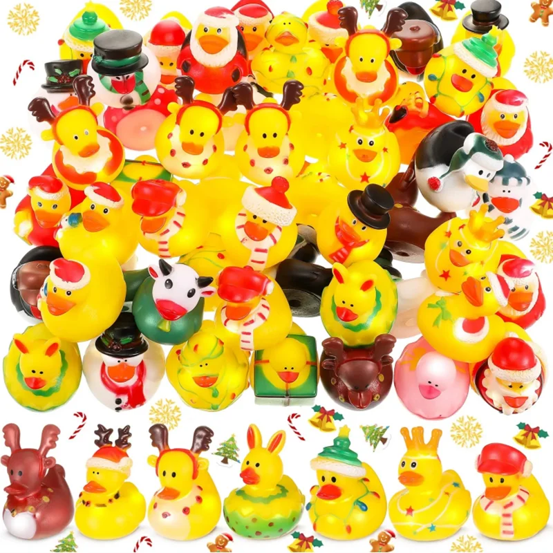 Christmas Rubber Ducks Advent Calendar Toy Rubber Ducky Bath Toy Christmas Gifts Perfect For Decor Party Favors Birthday