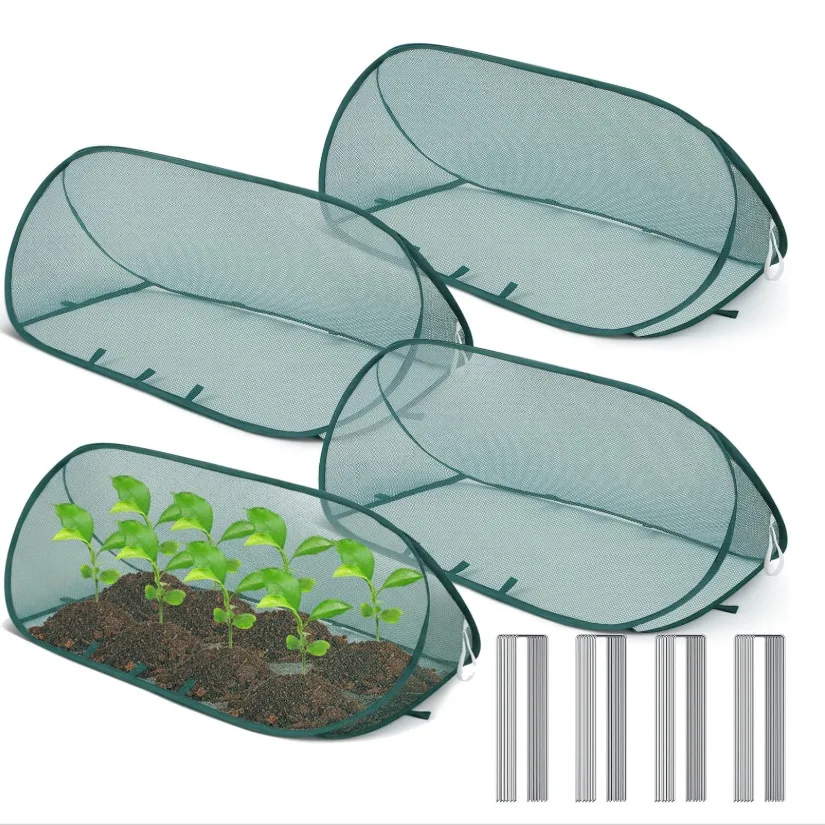 Folding Plant Protection Netting Insect-proof Anti-frost Mesh Plant Cage Pop Up Breathable Plant Shade Cover Outdoor Wintering