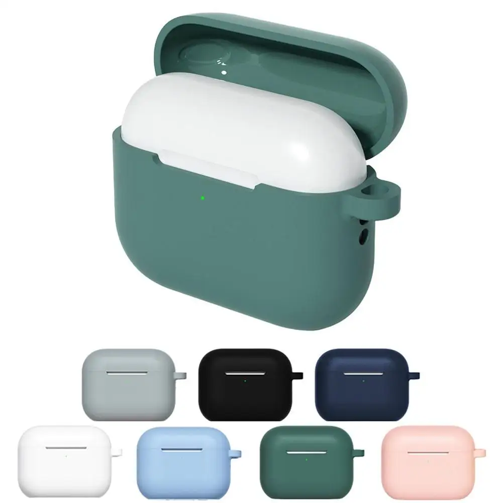 Apple AirPods Pro 3 실리콘 이어폰 보호 케이스 무선 블루투스 이어폰 보호 케이스(에어 P Q5O5용 끈 포함)