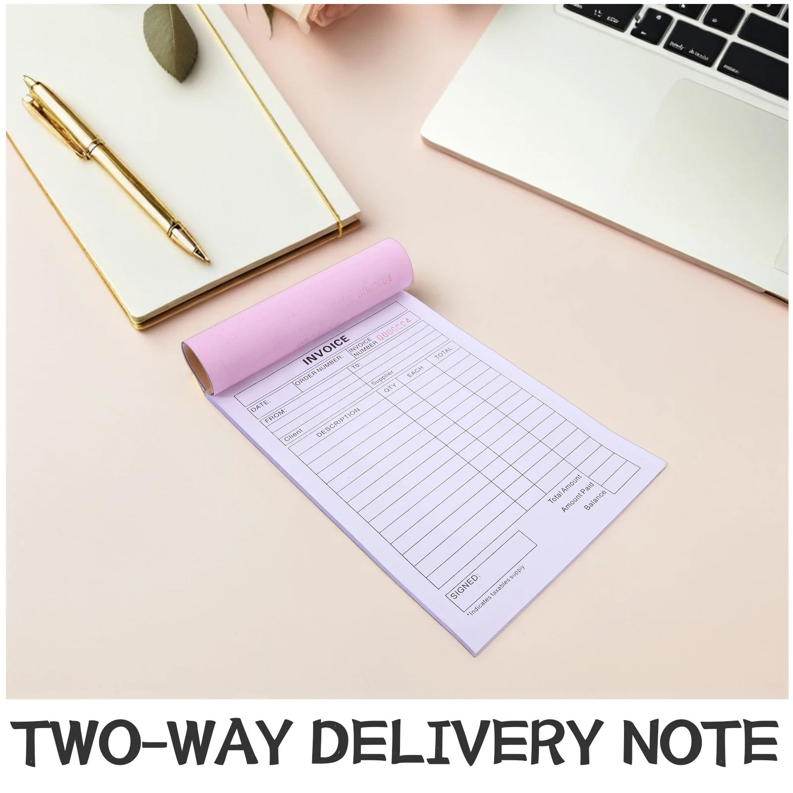 2-Pcs Delivery Note Pad 2 جزء نسخة كتاب الفاتورة للشركات الصغيرة طلب تتبع كتاب الإيصالات للأعمال #5
