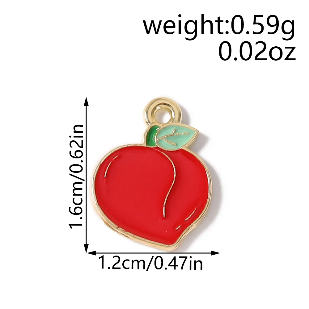 Tusember 20 Stück Cartoon-Emaille Niedliche Früchte Pfirsich-Anhänger für Schmuckherstellung, Armband, Halskette, DIY-Ohrringe, Zubehör, Bastelarbeiten – Detail 2