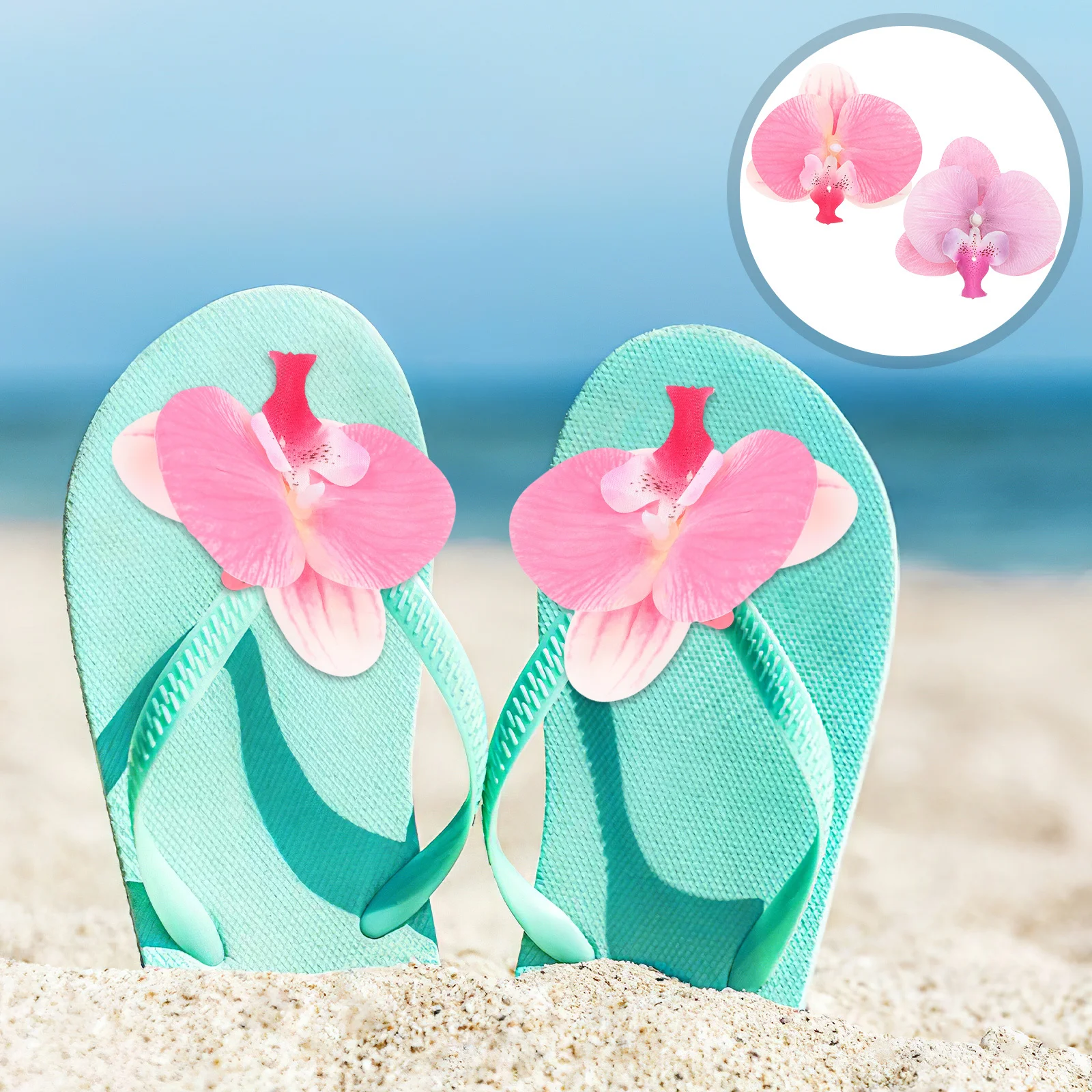 

Orchid Flower Shoe Clips Women Sandals Elegant Stylish Removable Decorations Lightweight Comfortable Beach Vacation