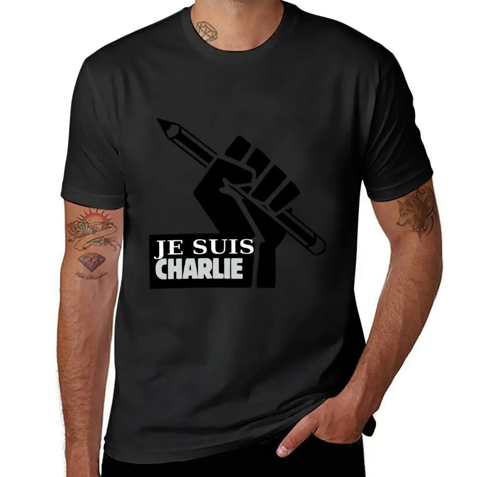 

je suis charlie T-Shirt affliction shirts heavyweights rapper graphic tees street wear mens tall t shirts