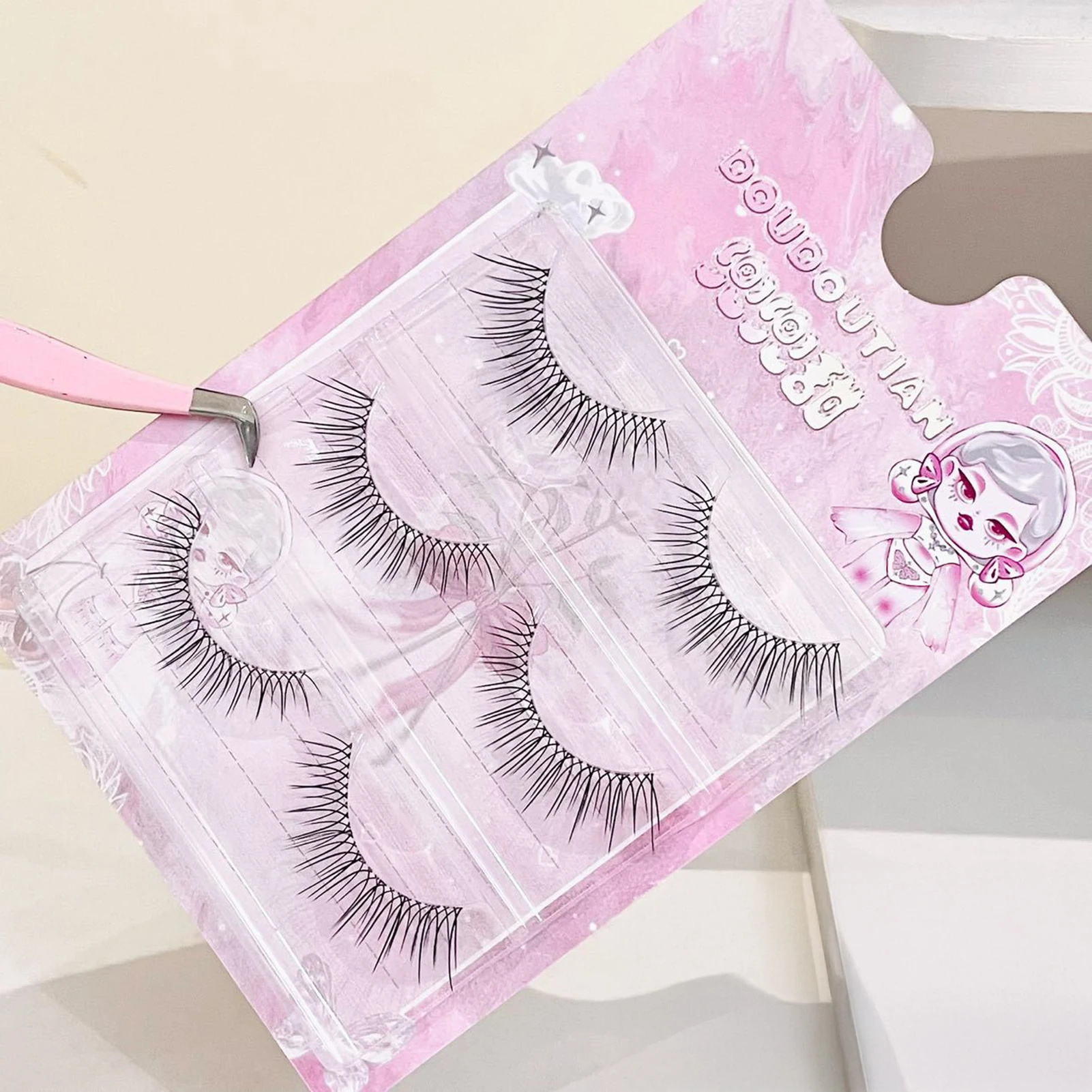 Ciglia finte stile coreano striscia completa Fascia trasparente Strisce per ciglia segmentate Ciglia finte cosplay naturali quotidiane trucco fai da te