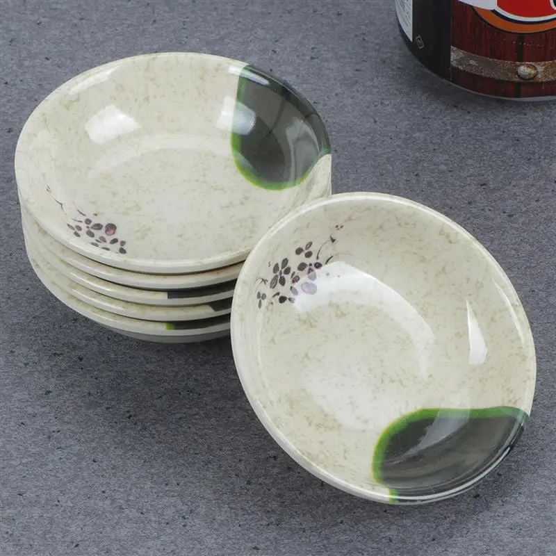 Mini Platos y Cuencos de Melamina para Salsas, Condimentos, Aperitivos, Sushi, Wasabi, Vinagre y Kétchup