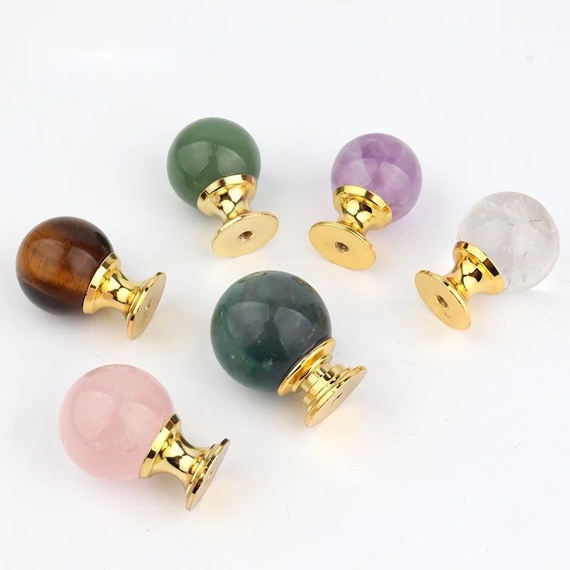 

Natural ore raw stone crystal spiritual energy transfer drawer kitchen and wardrobe door handle European style single hole