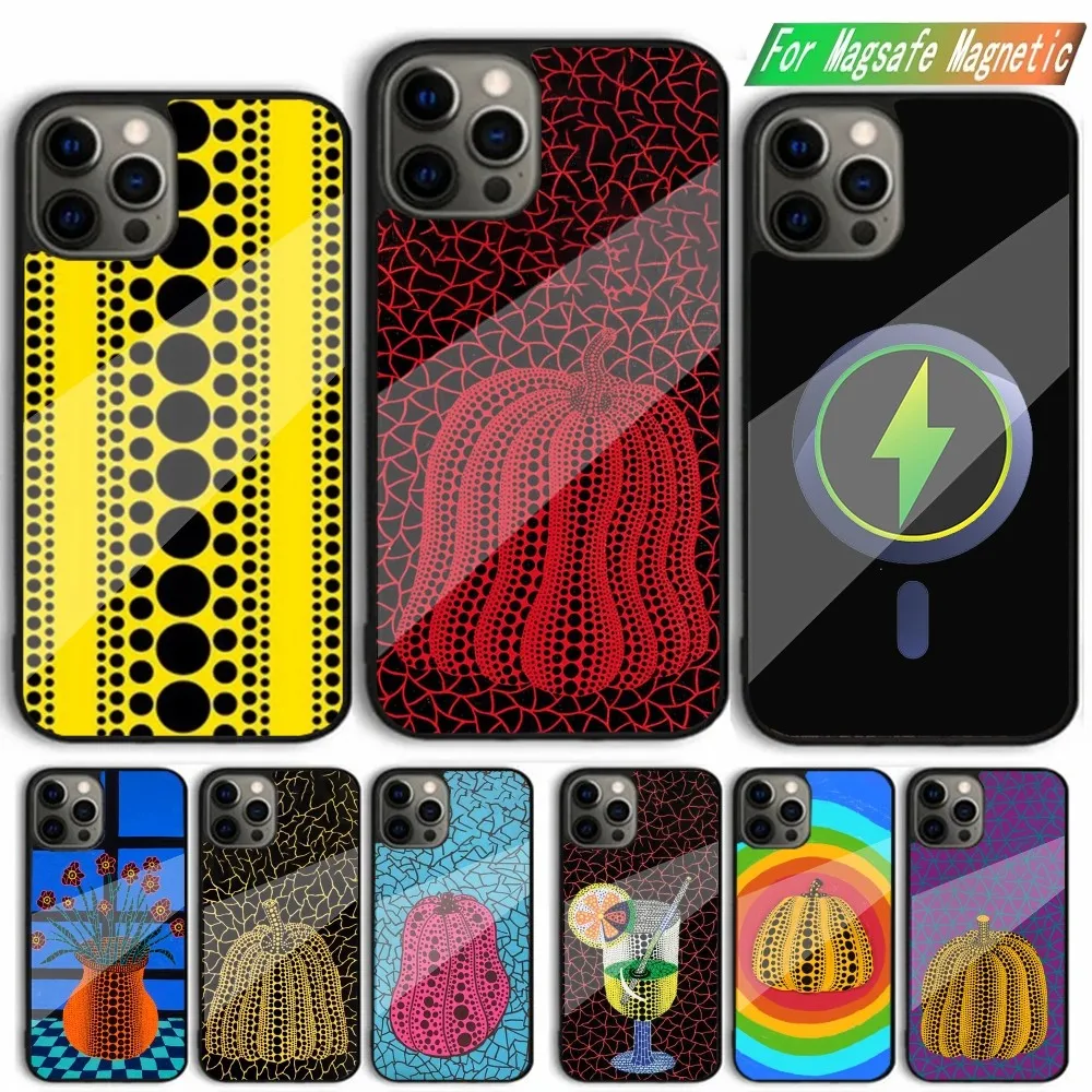 Yayoi Kusama Pumpkin Phone Case For iPhone 15,14,13,12,11,Plus,Pro,Max Mini Magsafe Magnetic Wireless Charging