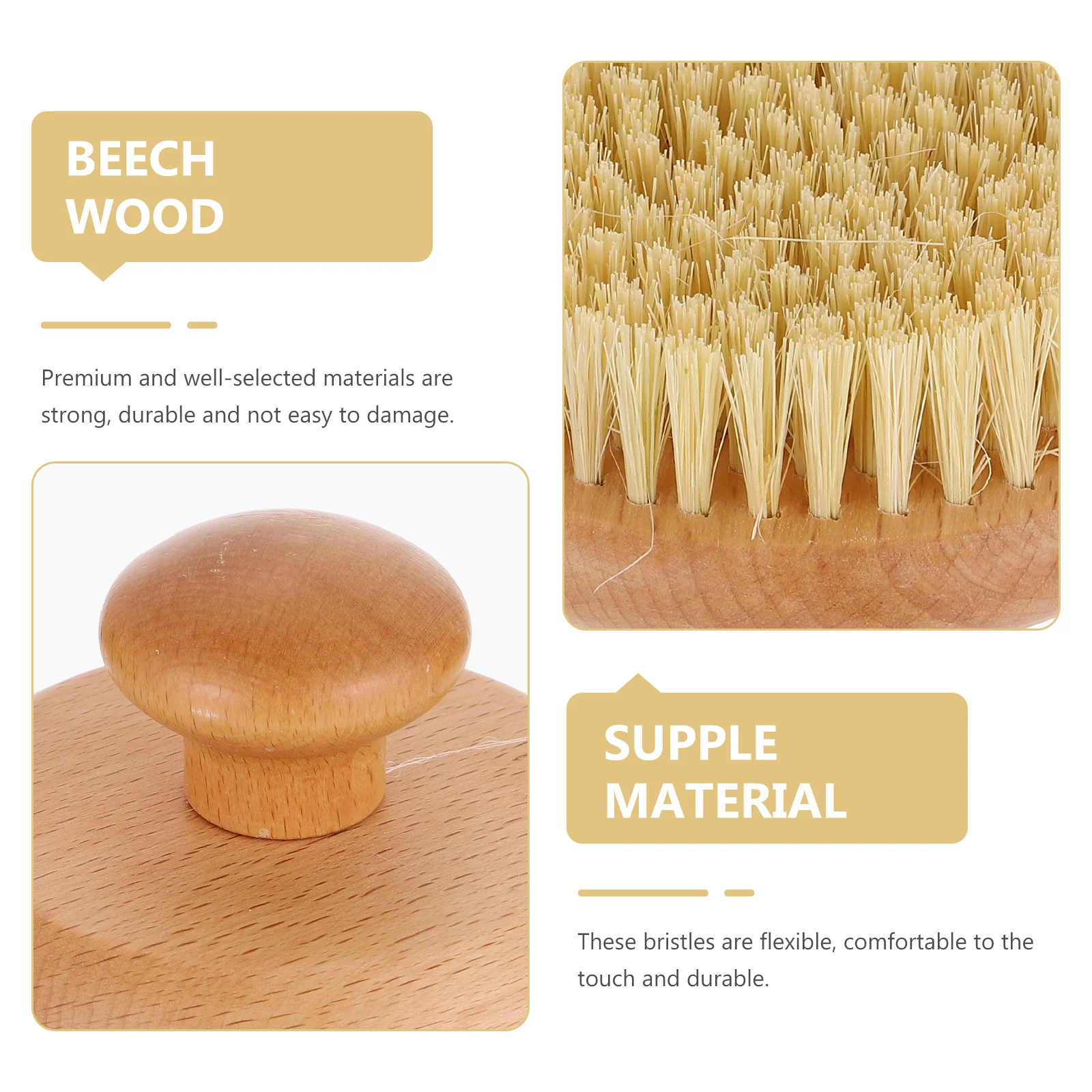

Exfoliating Body Scrubber Round Bathing Brush Dry Brushing Body Brush Wooden Handle Sturdy Light Compact for Daily Shower and