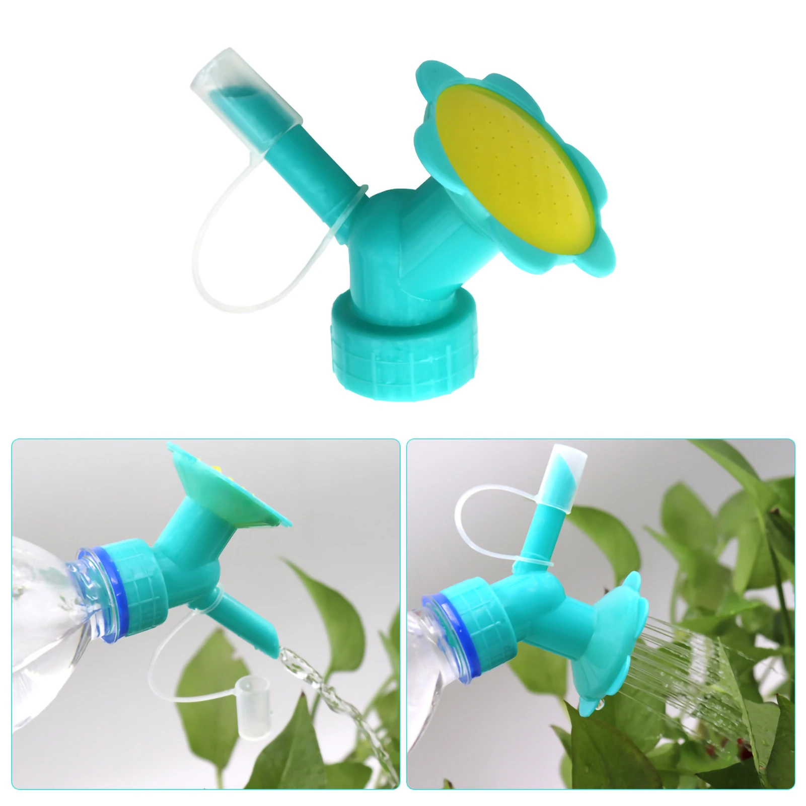 

Portable Sunflower Shaped Dual Head Water Sprinkler Nozzle, Dual-purpose Flower & Garden Irrigation Head, Lightweight Gardening