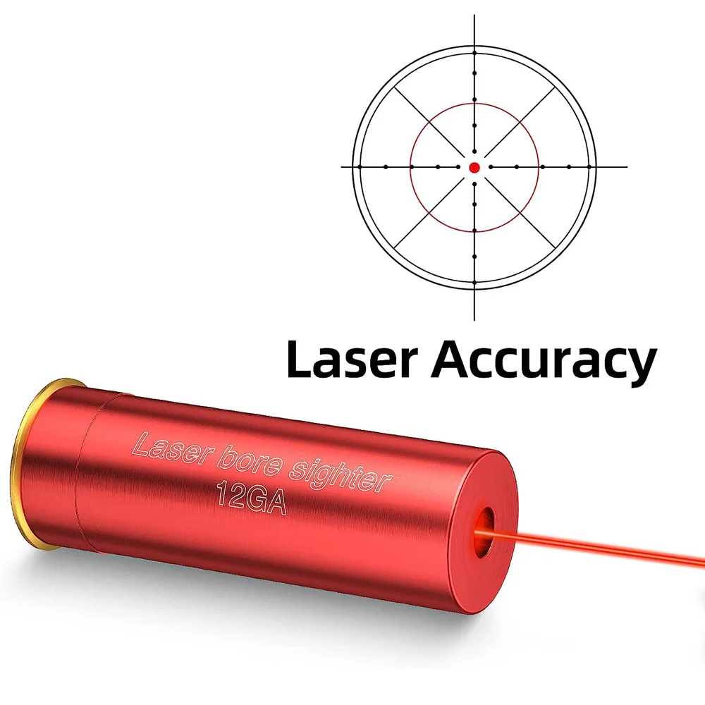 12GA Red Dot Laser Bore Sighter 12 Gauge Bore Sight Red Chamber Boresighter Cartridge No battery for Shotgun Hunting Gun Zeroing - view 3