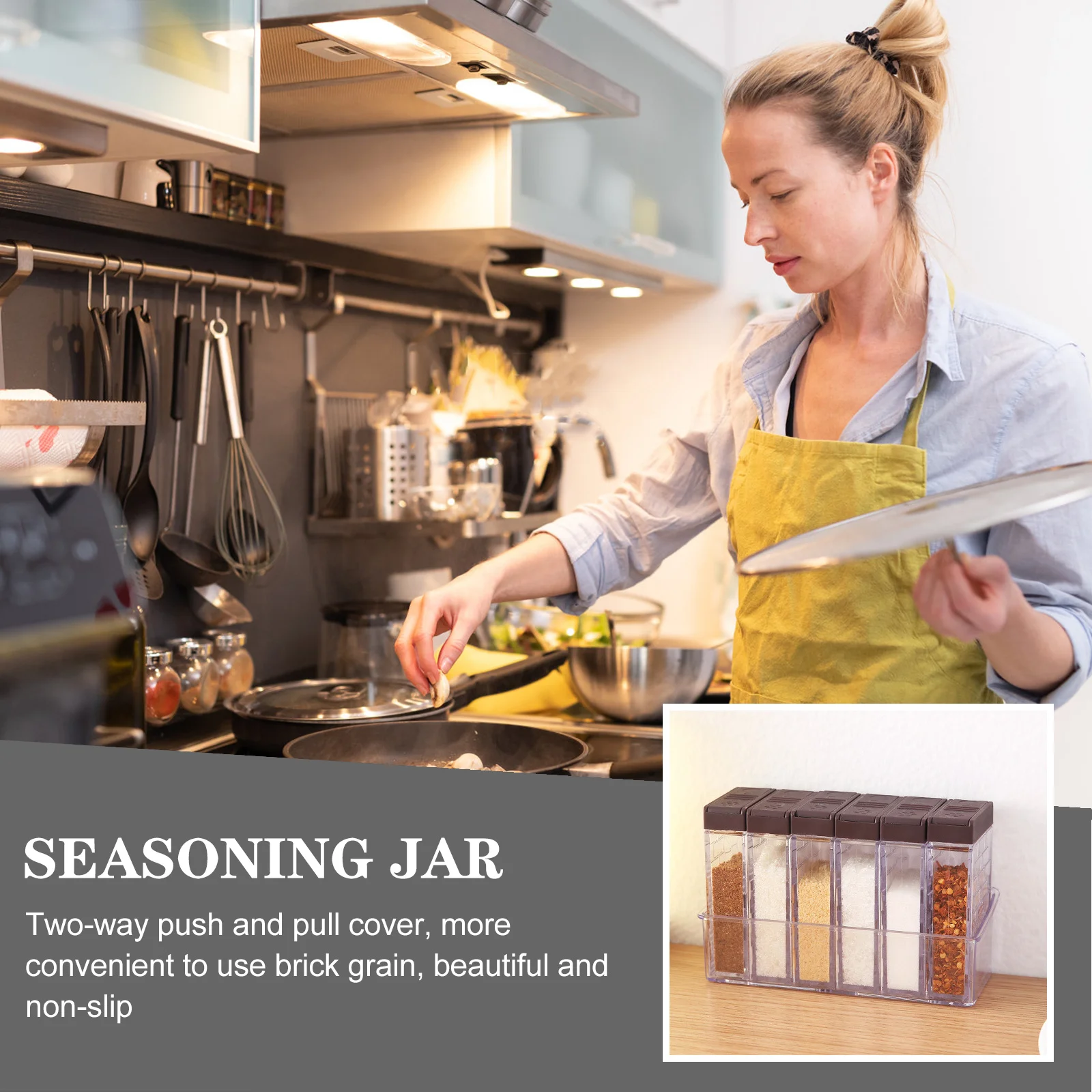 

1Set Transparent Seasoning Jars Odorless Reusable Kitchen Accessories Seasoning Bottles Condiment Containers with Lids