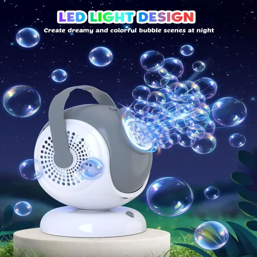 New 360° Oscillation Bubble Machine 60° Adjustment Innovative Automatic Bubbles Blower Multifunctional Bubble Toys Kid