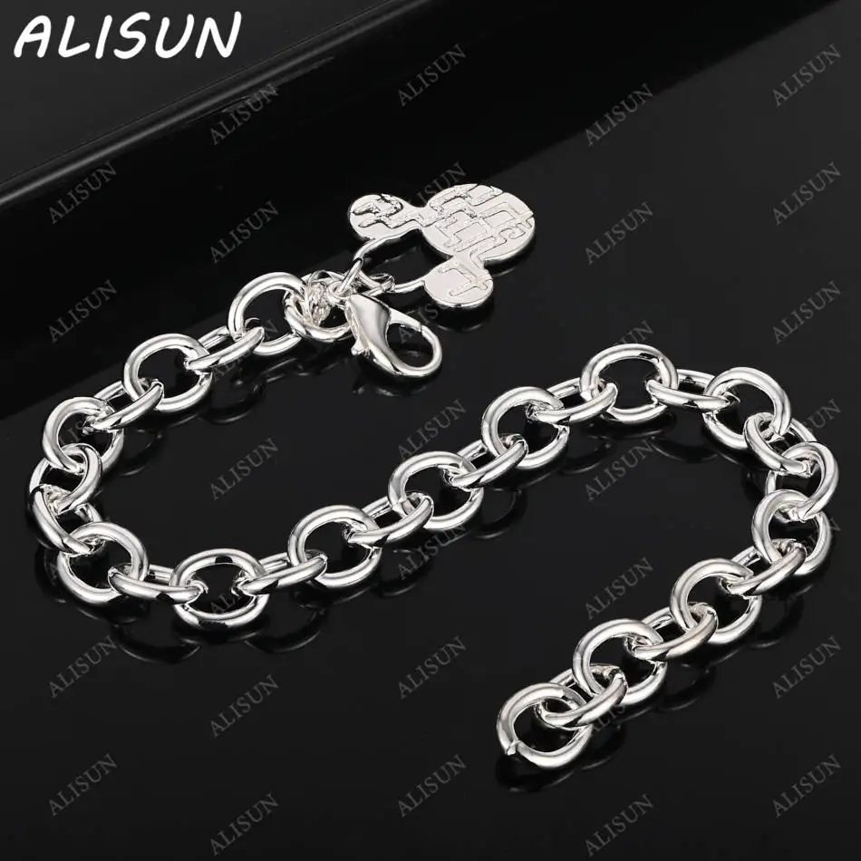 

ALISUN 925 Sterling Silver Mickey Pendant Bracelets For Women Wedding Party Gifts Fashion Accessories Fine Jewelry