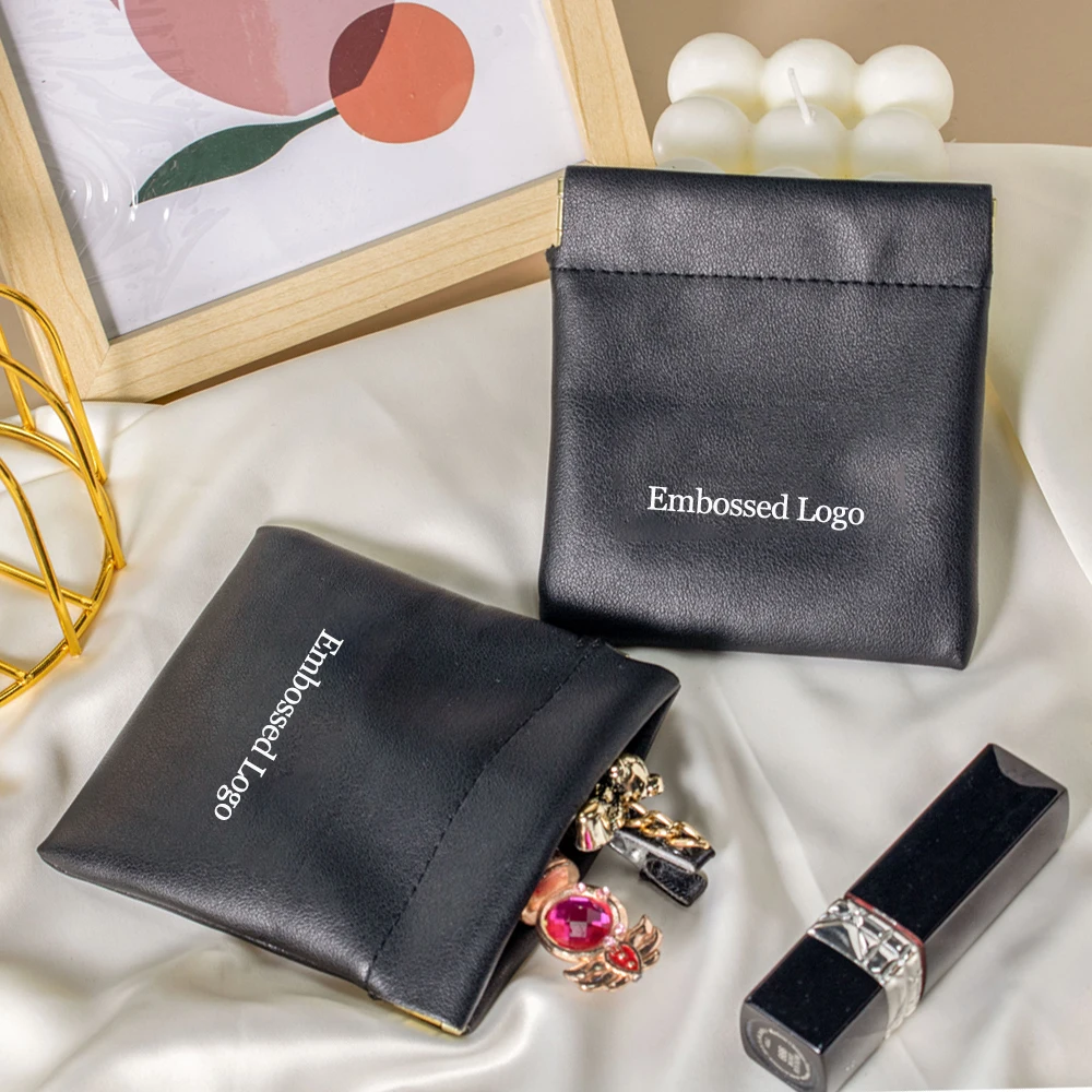 

Multifunctional PU Cosmetics Storage Shrapnel Bag with Automatic Closing Custom Logo Lipstick Key Organizer Portable Makeup Sack