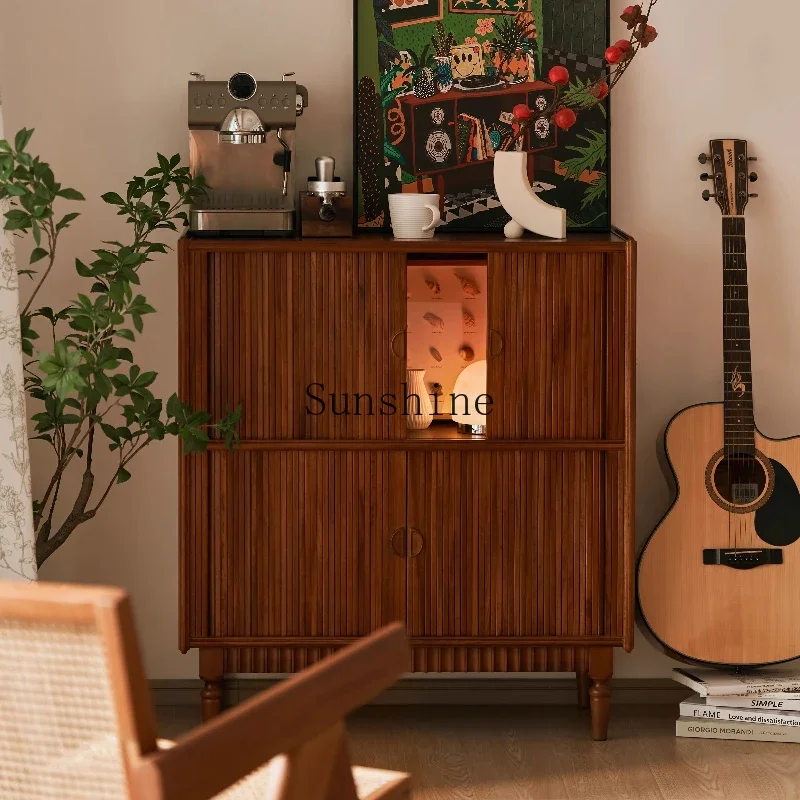 Medieval style meal side against the wall integrated shelf size apartment simple side cabinet  FT