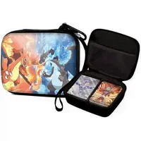400pcs Pokemones Metal Card Box Golden Letters Spanish Playing Cards Metalicas Charizards Vmax Gx Collection Game Card Case Gift