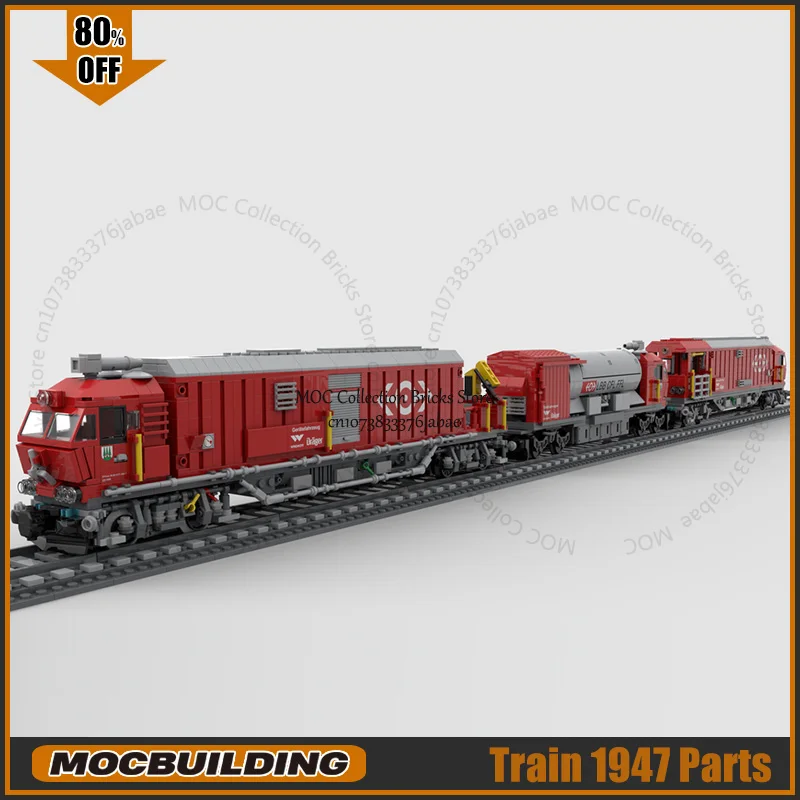 

Swiss Firefighting Train MOC Building Blocks City Vehicle Technology Bricks DIY Assembly Model National Collection Toys Gift