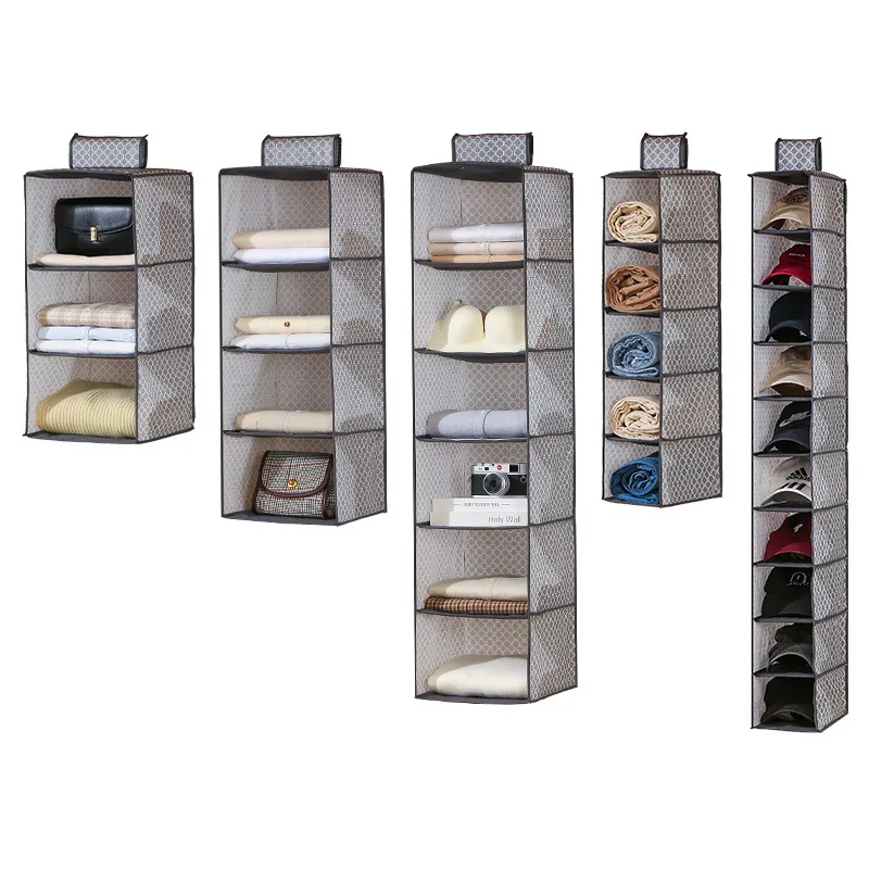 

Wardrobe storage hanging bag Household hanging clothes Hat storage rack Multi-layer wardrobe bag Clothing finishing bag