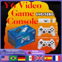 Y6 Retro Video Game Console 4K HD TV Video Game Stick Portable Handheld Game Console 2.4G Wireless Controller Family Multiplayer