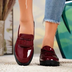 2024 New Women's Shoes Round Toe Thick Heel Casual Sports Shoes Women's Thick Sole Fashion Single Shoes