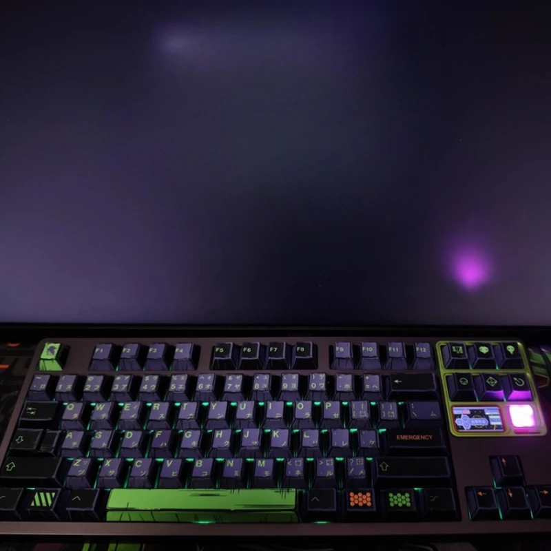 Manga Mecha Theme Keycap Set 144key PBT Custom Unit-01 Anime Keyboard Cap Cherry Profile Gaming KeyCap for Mechanical Keyboard