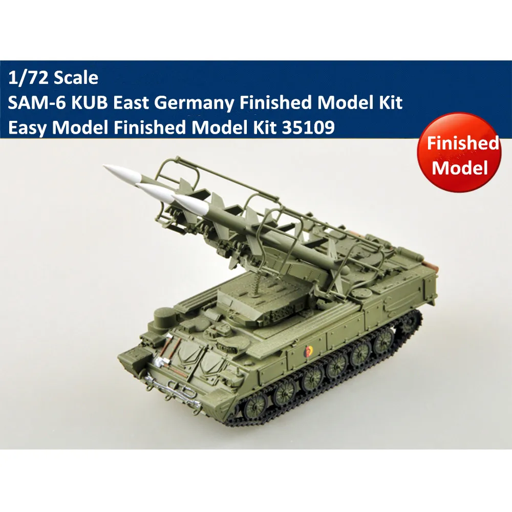 

Trumpeter Easy Model 35109 1/72 Scale SAM-6 KUB East Germany Military Plastic Finished Kits