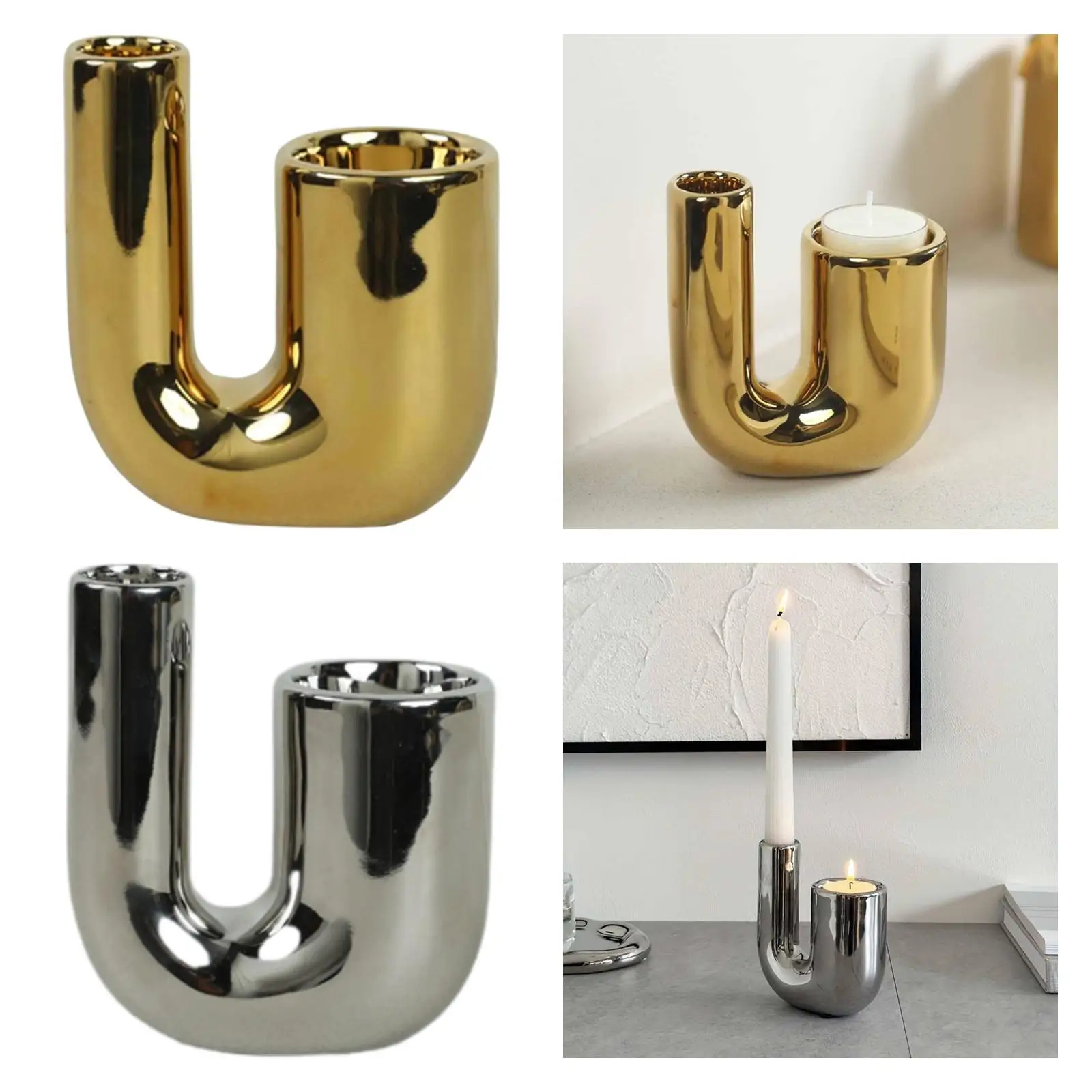 

Candle Holder Candlestick Modern Design Ornament Ceramic Ceramic Pillar Stand for Dinning Home Living Room Table Centerpiece