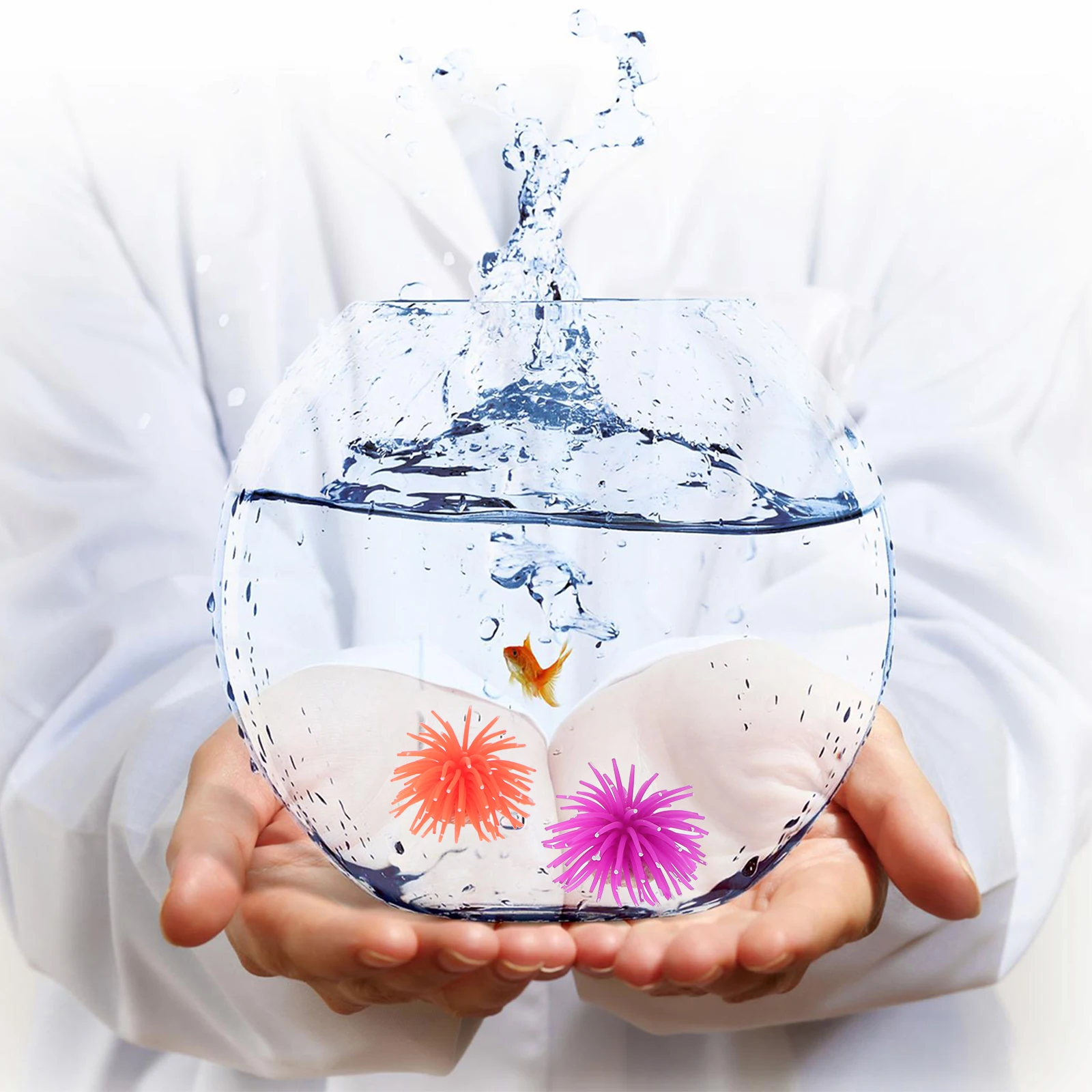 

6 pcs 7X7Cm Realistic Artificial Sea Urchins Terrarium Decor Aquarium Fish Tank Simulation Coral Plants Pet Nest Decoration