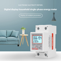 220V 230V Digital Single Phase Energy Meter LCD Display Indoor Installation Power Consumption Monitor