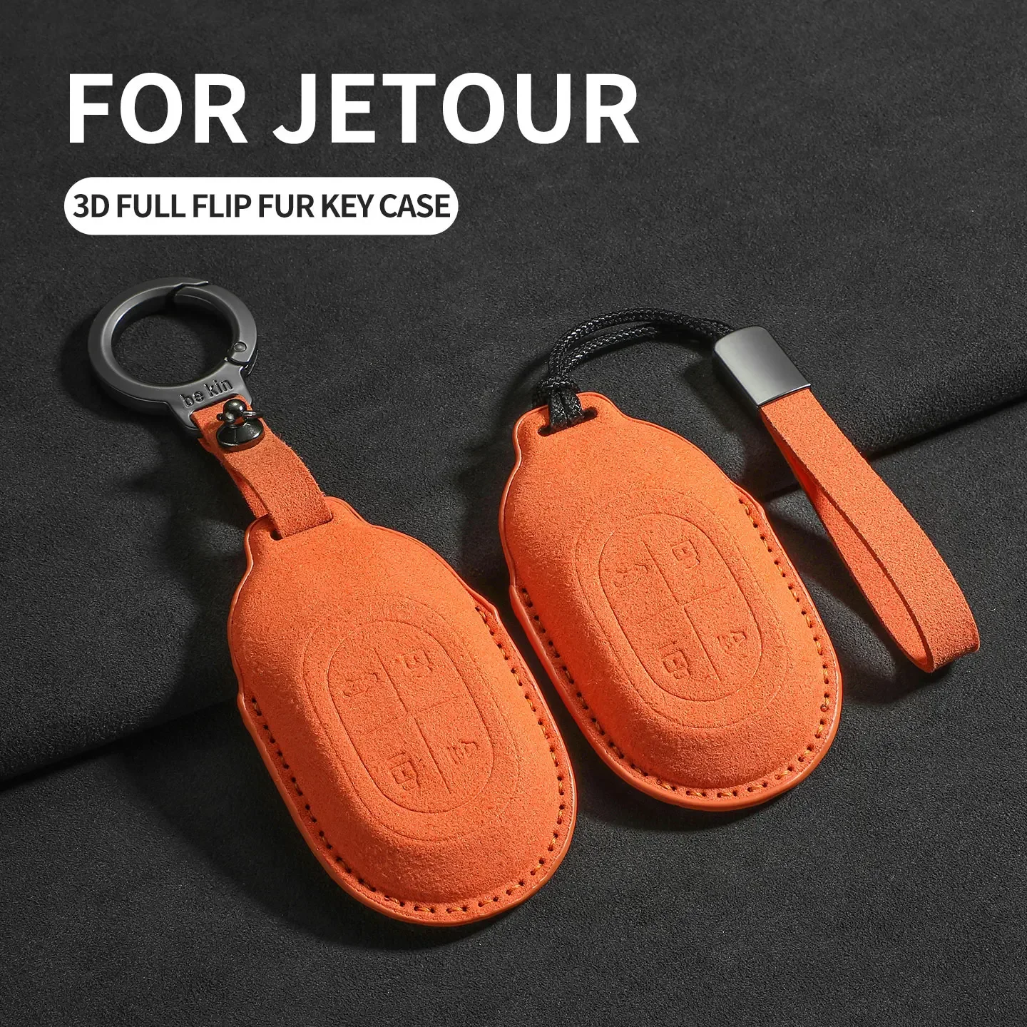 For for Jetour Shanhai L7 L9 4 Buttons Suede Key Cover Car Remote Protector