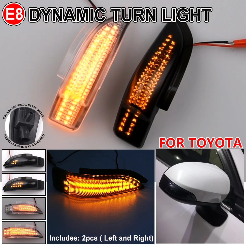 LED Dynamic Rearview Side Mirror Sequential Amber Turn Signal Light For Toyota Yaris (JPP)/Camry/Hybrid  2011-2014