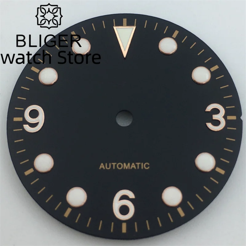 Bligger-green Glow dial自動移動、nh34、nh35、nh36、miyota8215、d2813、eta2824、2836、pt5000、29.2mmに適しています