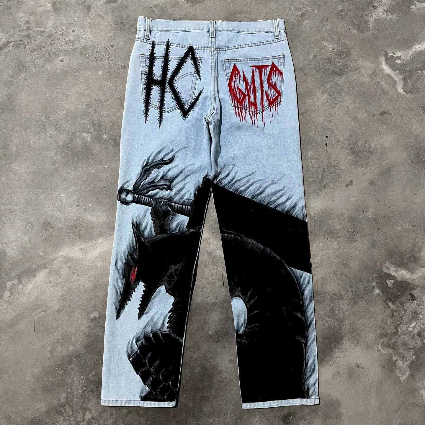 Pantalones vaqueros holgados Y2k para hombre, Pantalón ancho de cintura alta con estampado de anime harajuku, ropa de calle de pierna ancha, 2024