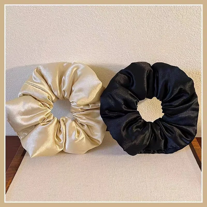 1PC Fashion New Silk Satin Pocket Wallet Hair Scrunchies Retro Zipper Large Intestine Elastic Hair Band Hair Accessories Hot