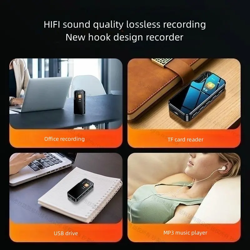 Amoi E60 Professional Mini Voice-Activated Recorder Dictaphone HD Noise Reduction Music Play Kids Business Meeting Recording Pen