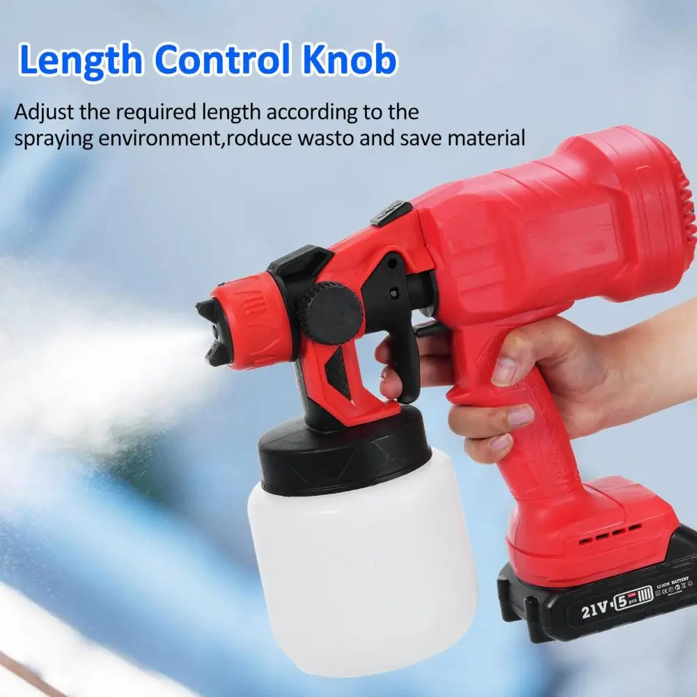 Rechargeable Cordless Paint Sprayer 38,000RPM High-Speed, 800ml Bottle, 4 Nozzles for 3 Spray Patterns, Adjustable & Widely Vers