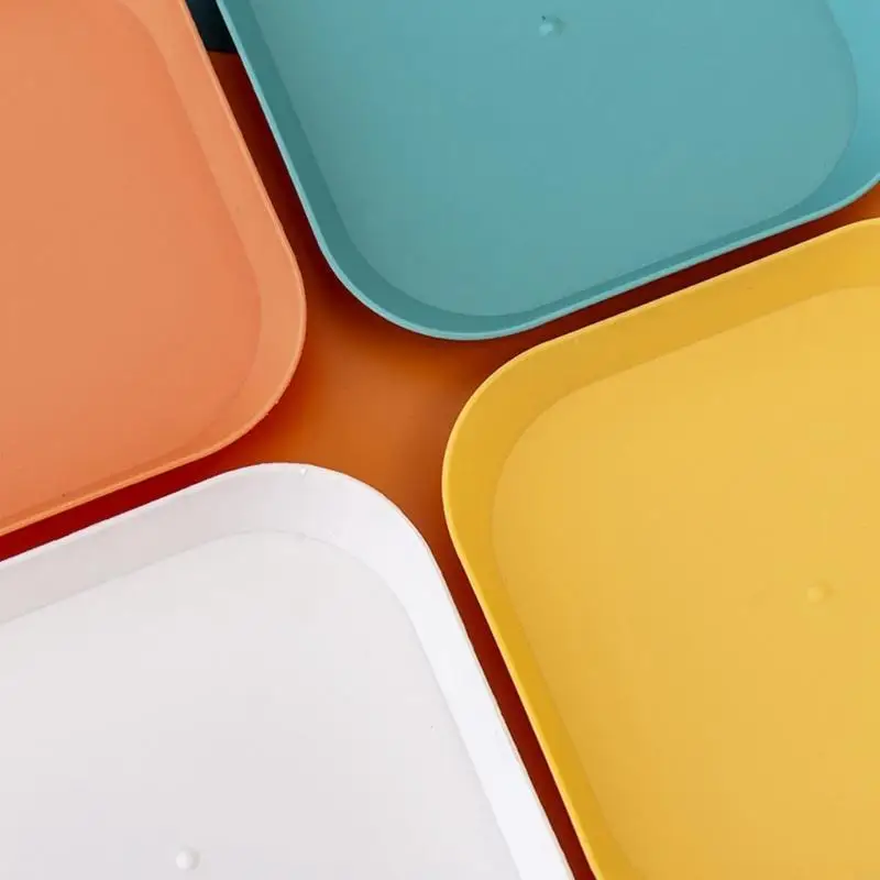 5-Zoll-Kunststoff-Quadrat-Abendessen, Snack-Tablett, Dessertteller für Gemüse, Obst