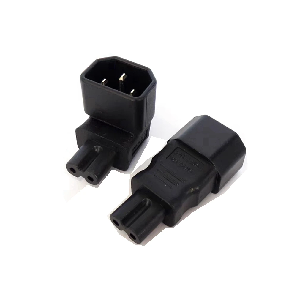 1 Stücke 90 Grad UP Rechtwinklig IEC winkel IEC320 IEC 320 C14 Buchse zu IEC C7 AC Power Stecker Adapter stecker