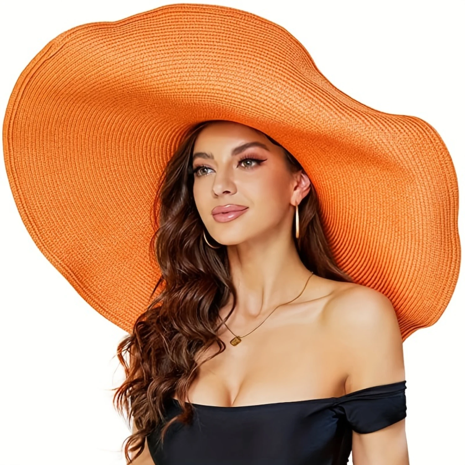 Fashionable Womens Straw Sun Hat with Wide Brim - Ultimate UV Protection, Conveniently Foldable for Travel - Chic Summer Accesso