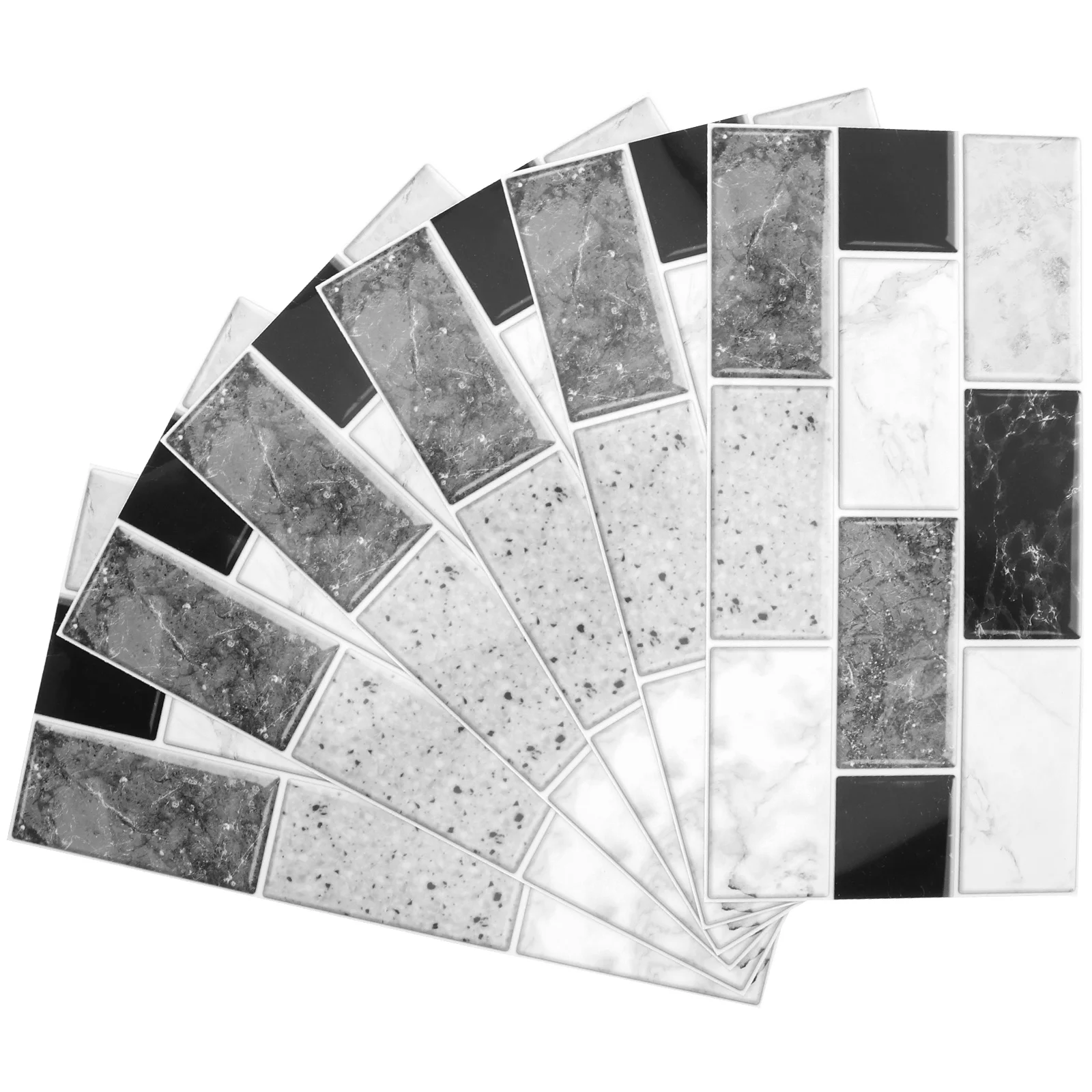 

6 Sheets Self Adhesive PVC Waterproof Tiles Vintage Backsplash for Kitchen Bathroom 3D Wall Decor Home Painting