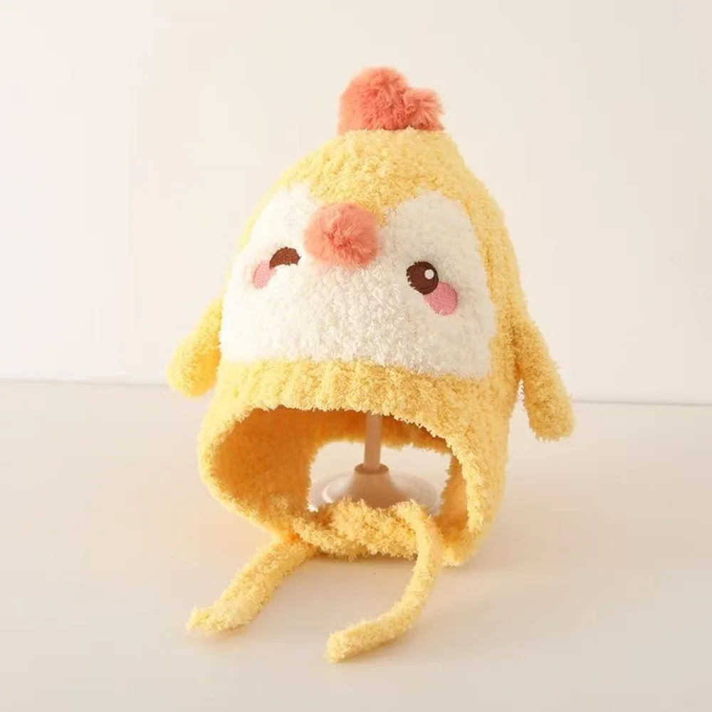 Thick Lined Baby Knitted Hat Ear Protection Windproof Warm Kids Earflap Beanie Cartoon Stretchy Soft Yarn Toddler Warm Hat