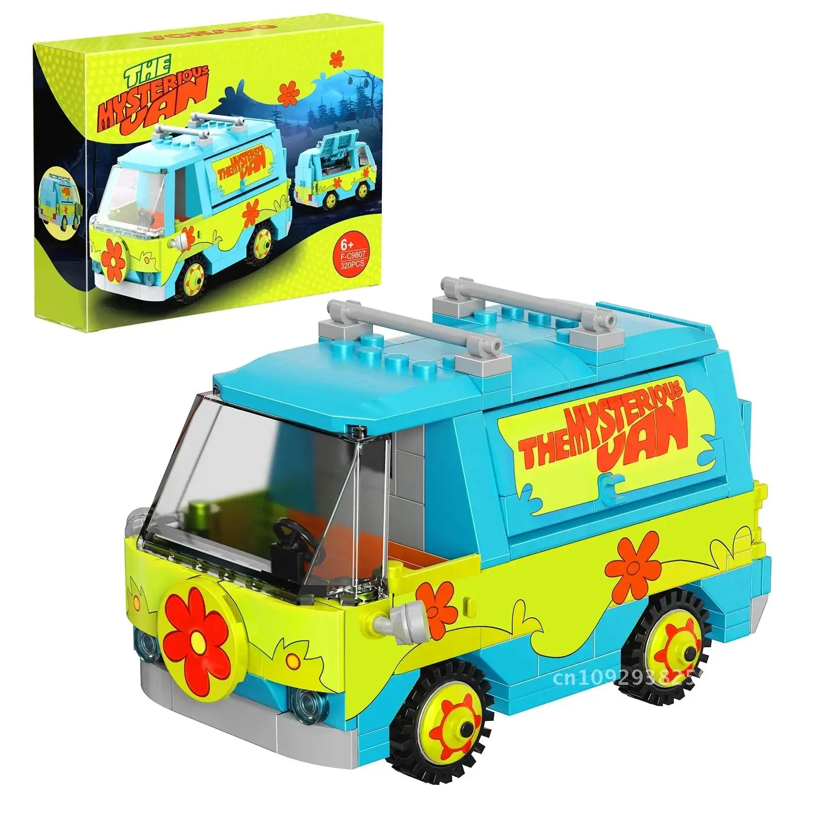 Educational Children's Toy Car Building Blocks MOC Scoobyed artoon Panel Assembly Model Van Gift Particle Vehicle Small Toy Kids