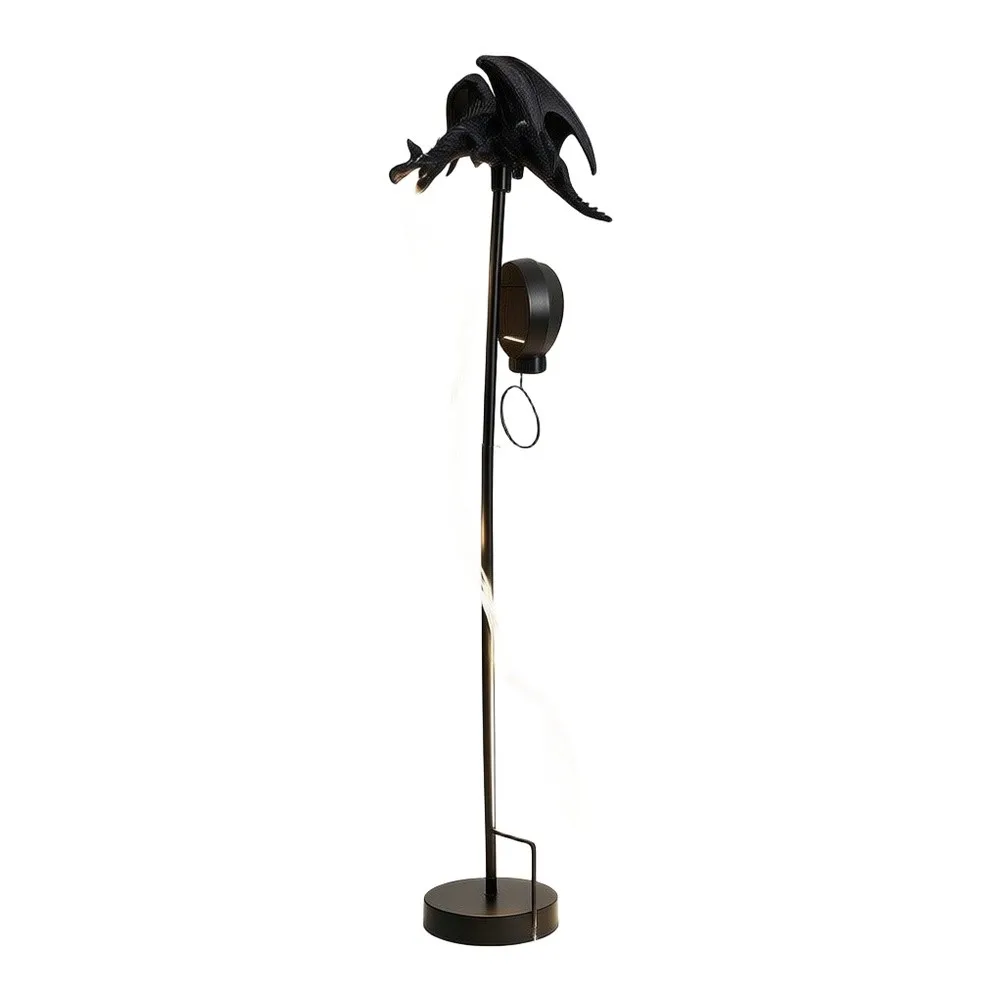 Dragon Themed Solar Garden Stake Light with Fiber Fire Simulation and Stable Long Term for Yard and Lawn Areas