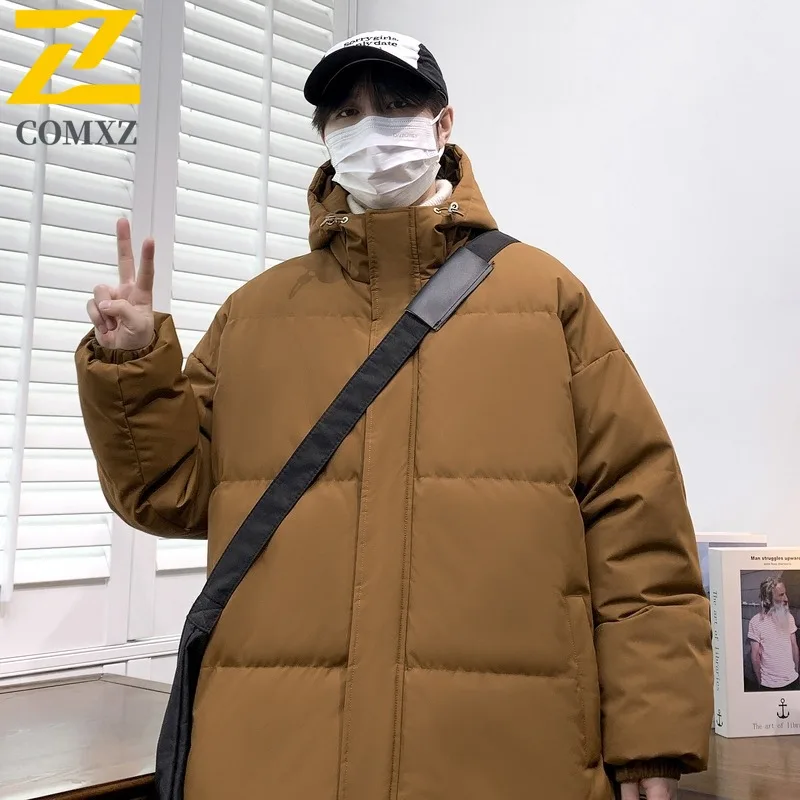COMXZ New Men Hooded Cotton Coat Winter Thickened Thermal Padded Jacket Big Size Waterproof Windproof outdoor sports Puffer Coat