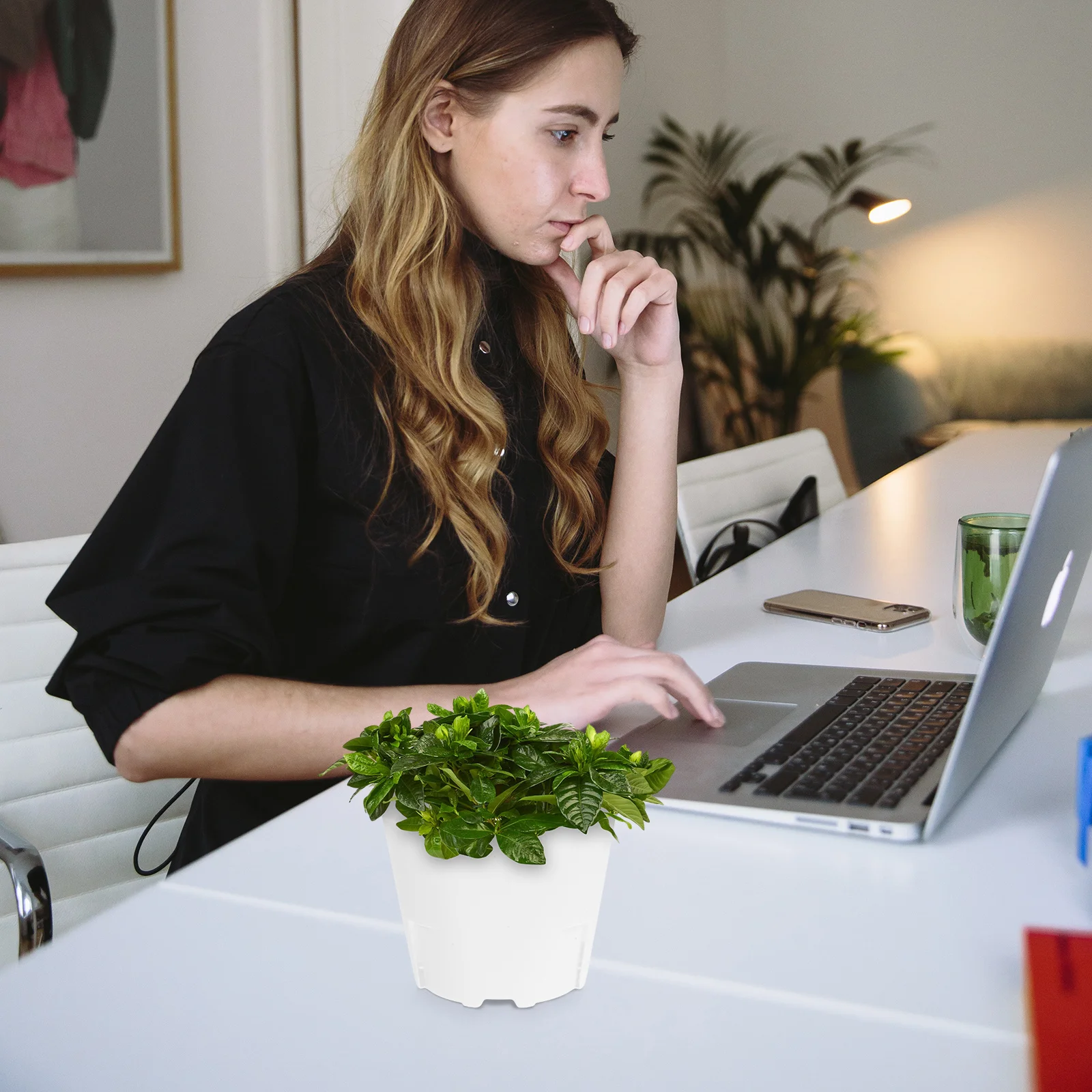 

10 Pcs Plant Nursery Pots Root Control and Breathable Square Basin for Plants White