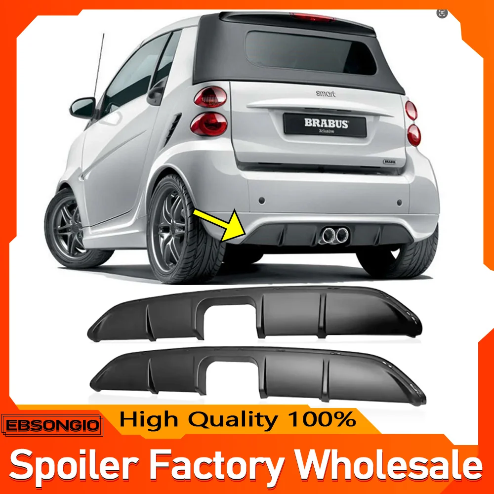 Hinten Luft Diffusor Blende Spoiler Volant Für Benz Smart fortwo 451 PP Material Spoiler Stoßstange Schutzfolie Unterfahrschutz Abdeckung