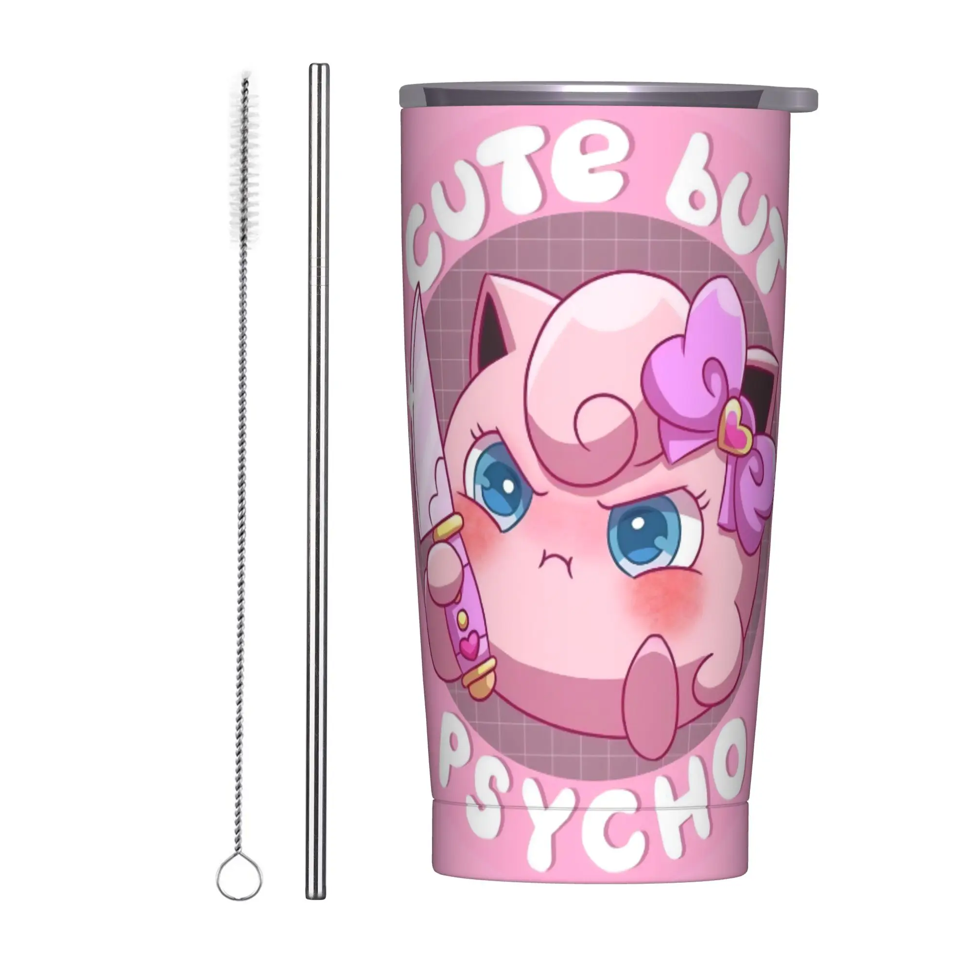 

Стакан из нержавеющей стали, термочашки Jigglypuff, портативные кружки для холодных и горячих автомобилей, пляжная бутылка для воды на заказ